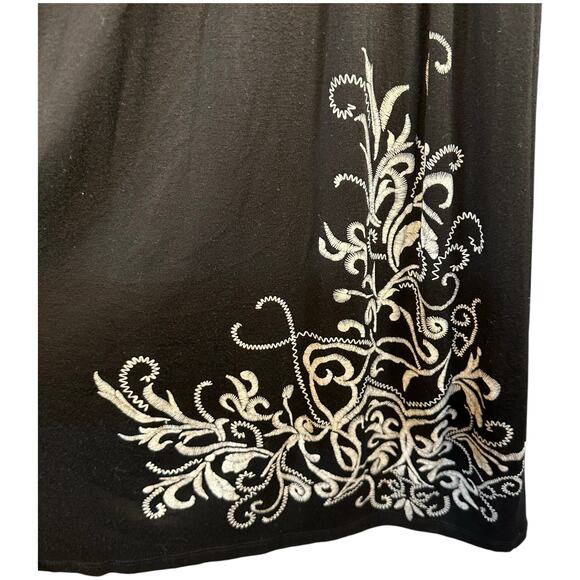 Crimson Ivy Babydoll Short Dress Sz L Deep V Neck Graphic Print Y2K Stretchy - Picture 8 of 11